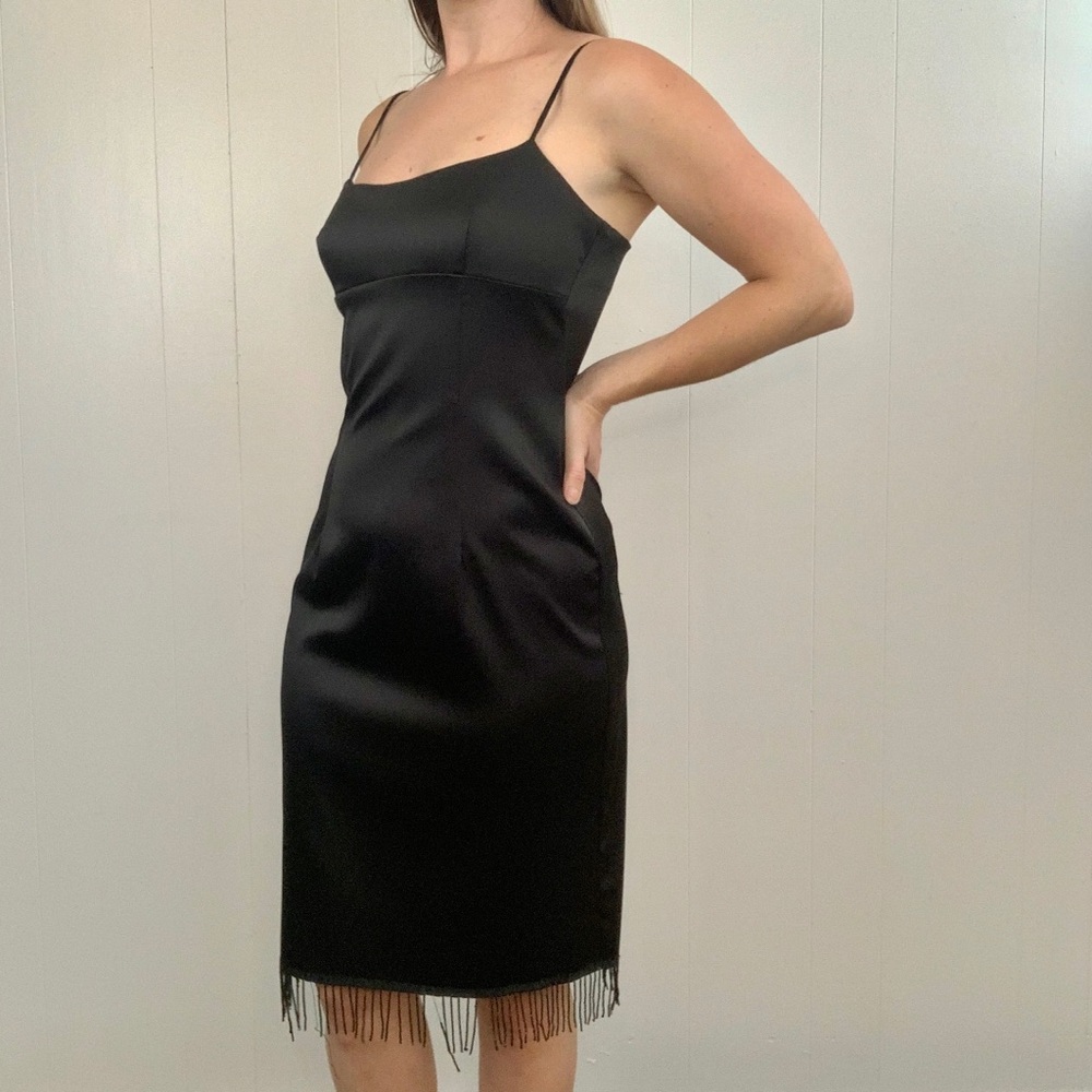 VINTAGE Little Black Dress Beaded Hem | C14 - Picture 2 of 13